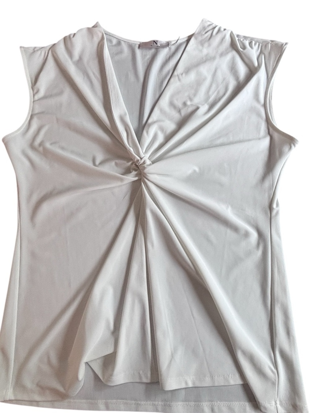 Natori Ivory Sleeveless Blouse Top Size Large